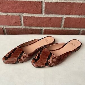 J.Crew Carolyn Snake Embossed Leather Mule. Size 7